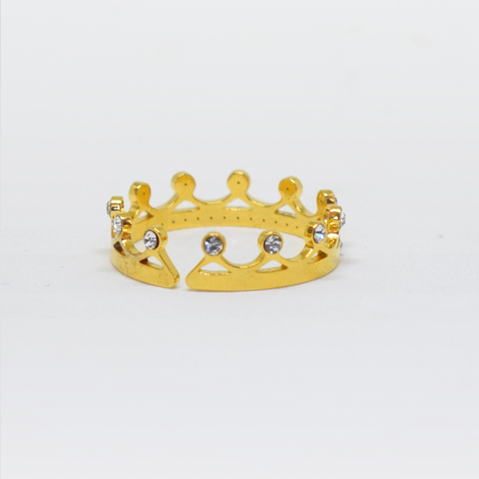 ACIER INOXYDABLE - Bague Ajustable Princesse Strass