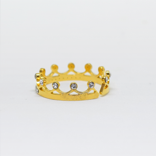 ACIER INOXYDABLE - Bague Ajustable Princesse Strass