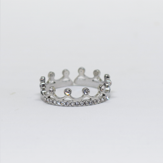 ACIER INOXYDABLE - Bague Ajustable Princesse Strass