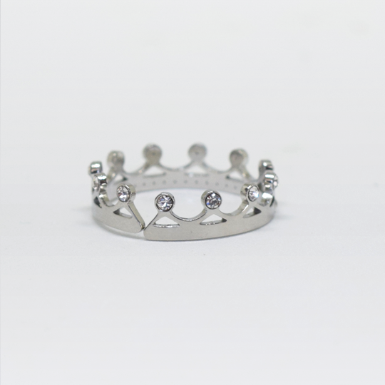 ACIER INOXYDABLE - Bague Ajustable Princesse Strass