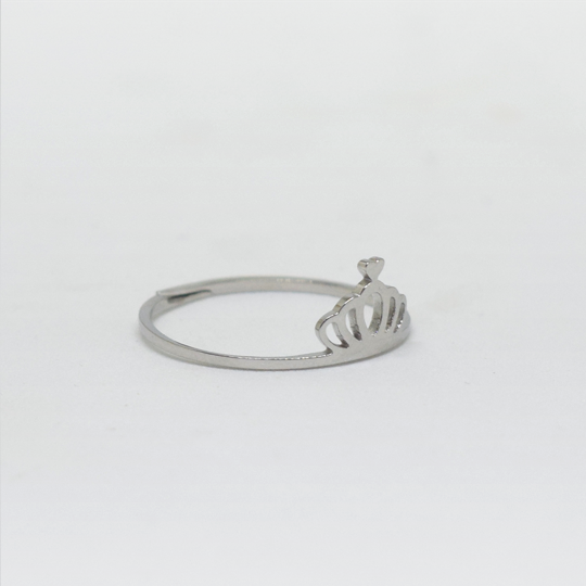 ACIER INOXYDABLE - Bague Ajustable Mini Couronne