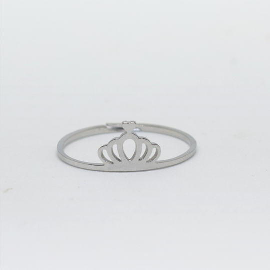 ACIER INOXYDABLE - Bague Ajustable Mini Couronne