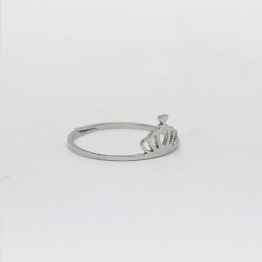 ACIER INOXYDABLE - Bague Ajustable Mini Couronne