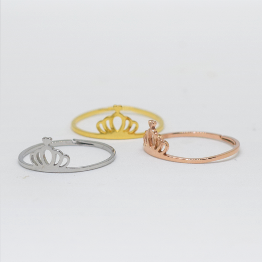 ACIER INOXYDABLE - Bague Ajustable Mini Couronne