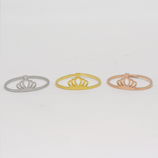 ACIER INOXYDABLE - Bague Ajustable Mini Couronne