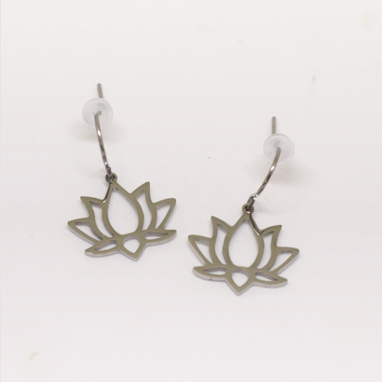 ACIER INOXYDABLE - Boucles d'Oreilles Lotus