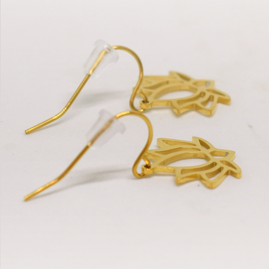 ACIER INOXYDABLE - Boucles d'Oreilles Lotus