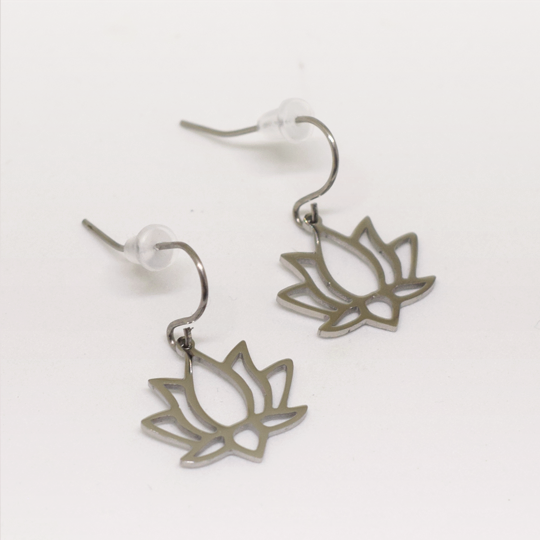ACIER INOXYDABLE - Boucles d'Oreilles Lotus