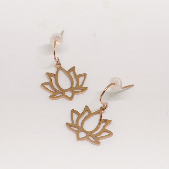 ACIER INOXYDABLE - Boucles d'Oreilles Lotus