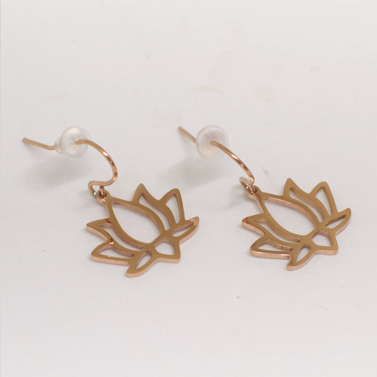 ACIER INOXYDABLE - Boucles d'Oreilles Lotus