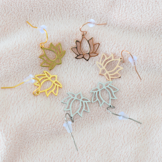 ACIER INOXYDABLE - Boucles d'Oreilles Lotus