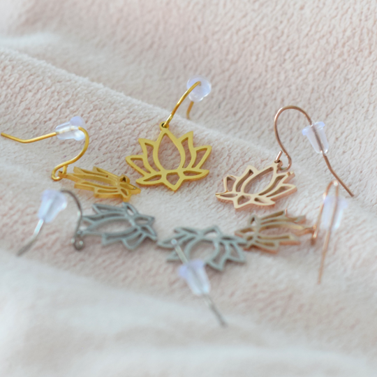 ACIER INOXYDABLE - Boucles d'Oreilles Lotus