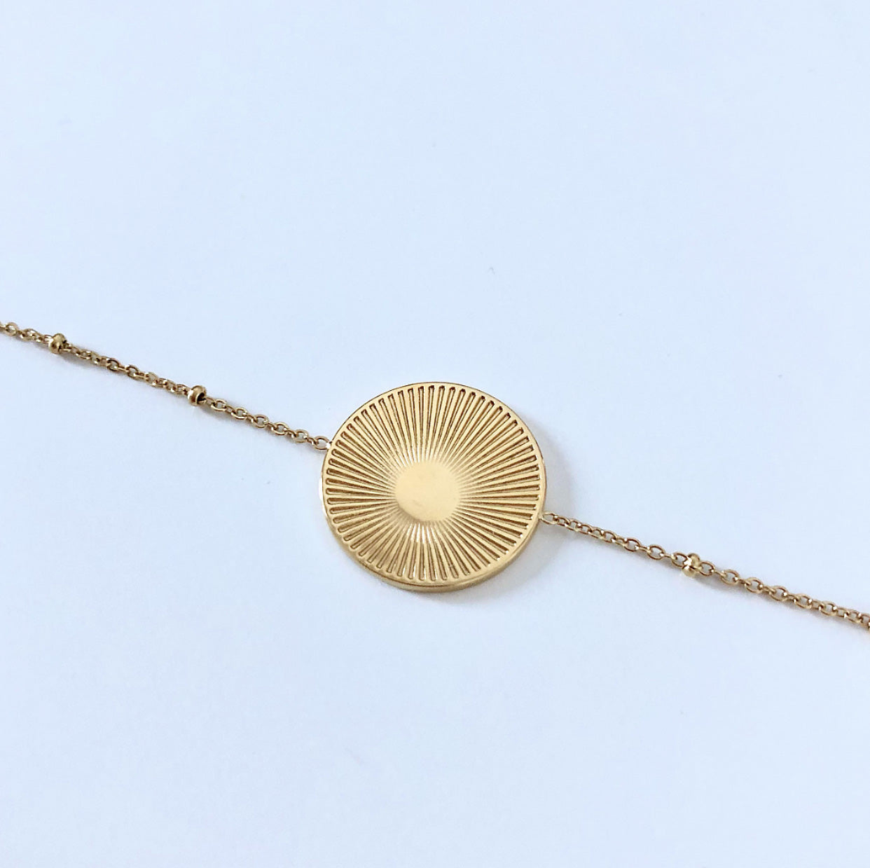 ACIER INOXYDABLE - Bracelet Médaillon Soleil SHAMS