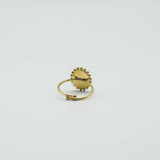 ACIER INOXYDABLE - Bague Ovale à Strass