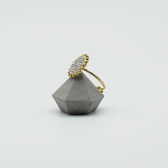 ACIER INOXYDABLE - Bague Ovale à Strass