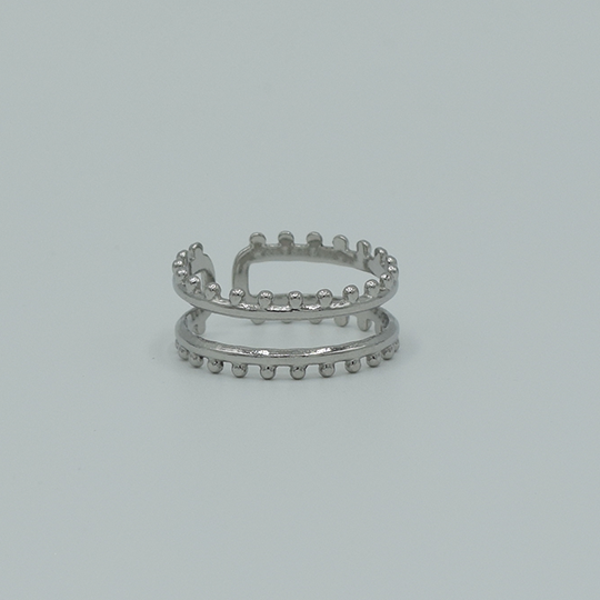 ACIER INOXYDABLE - Bague Couronnes Symétriques