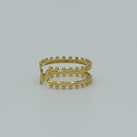 ACIER INOXYDABLE - Bague Couronnes Symétriques