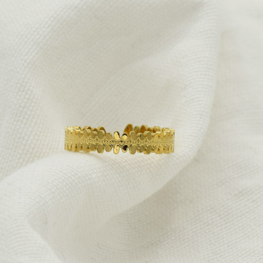 ACIER INOXYDABLE - Bague Couronne de Pétales