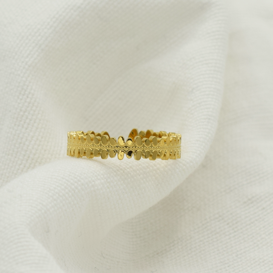 ACIER INOXYDABLE - Bague Couronne de Pétales