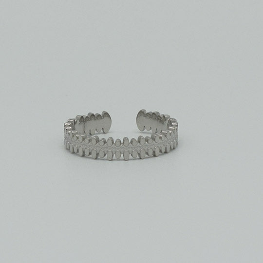 ACIER INOXYDABLE - Bague Couronne de Pétales