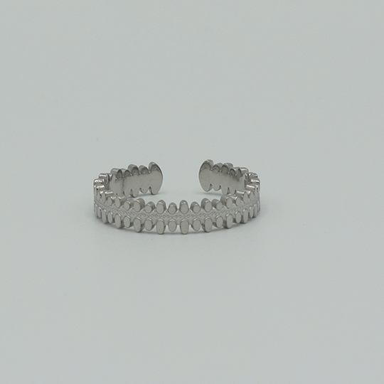 ACIER INOXYDABLE - Bague Couronne de Pétales