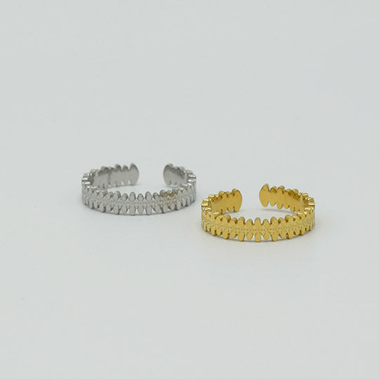 ACIER INOXYDABLE - Bague Couronne de Pétales