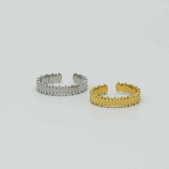ACIER INOXYDABLE - Bague Couronne de Pétales