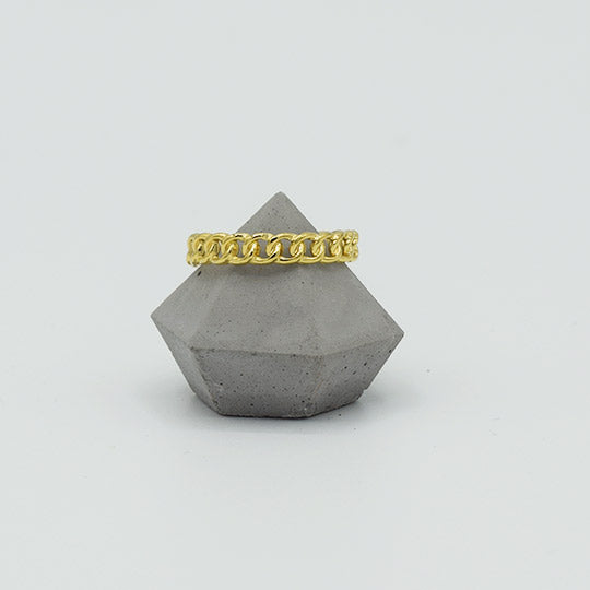 ACIER INOXYDABLE - Bague Petits Maillons de Chaîne Entrelacés