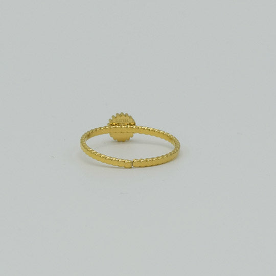 ACIER INOXYDABLE - Bague Petite Fleur Perle Blanche