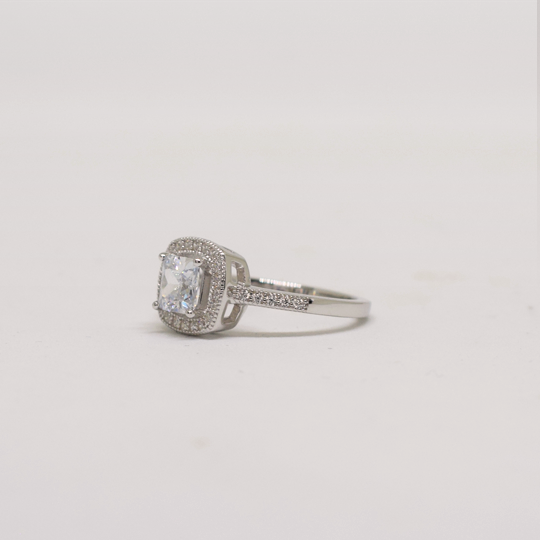 ARGENT 925 - Bague Solitaire SARAH