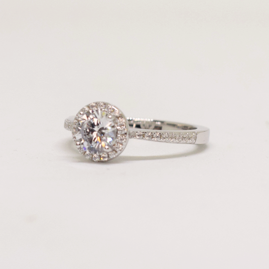 ARGENT 925 - Bague Alliance Solitaire Maria