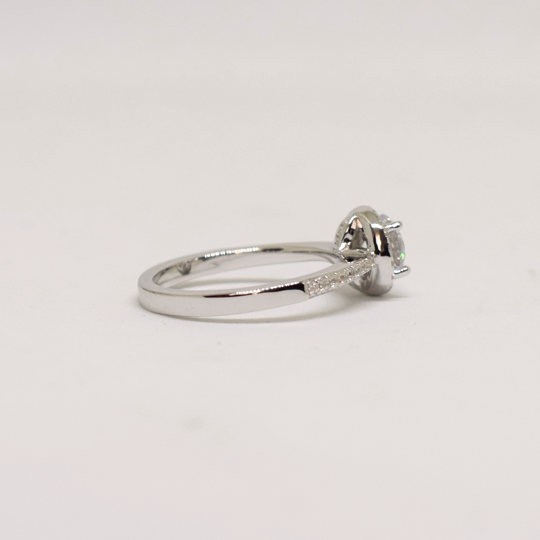 ARGENT 925 - Bague Alliance Solitaire Maria