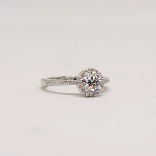 ARGENT 925 - Bague Alliance Solitaire Maria