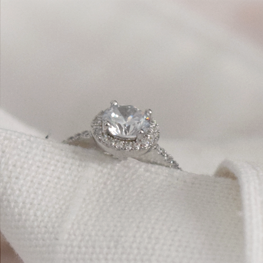 ARGENT 925 - Bague Alliance Solitaire Maria