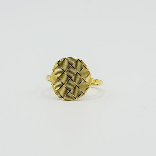 ACIER INOXYDABLE - Bague à Quadrillage