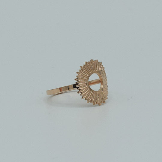 ACIER INOXYDABLE - Bague Fleur de Tournesol