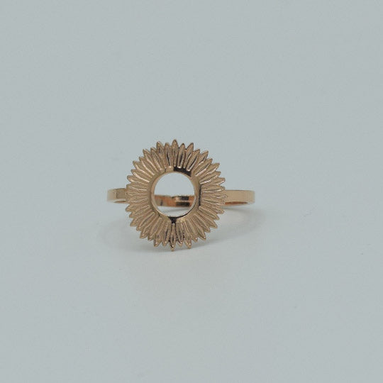 ACIER INOXYDABLE - Bague Fleur de Tournesol