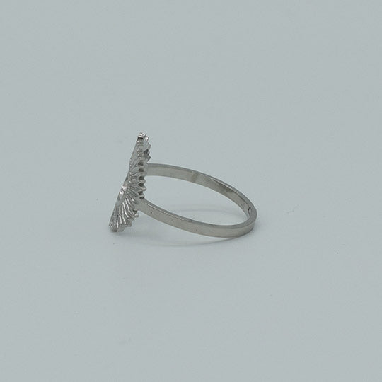 ACIER INOXYDABLE - Bague Fleur de Tournesol