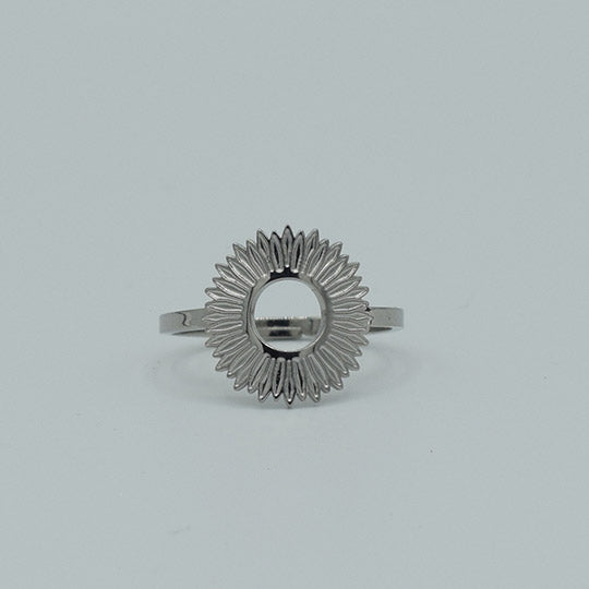 ACIER INOXYDABLE - Bague Fleur de Tournesol