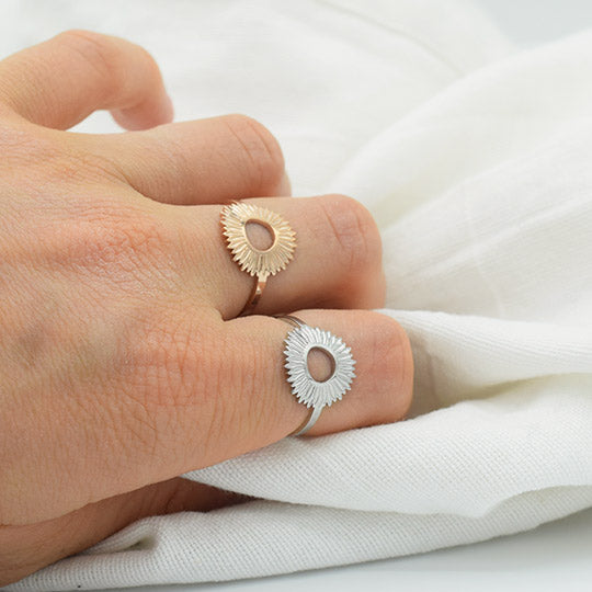 ACIER INOXYDABLE - Bague Fleur de Tournesol