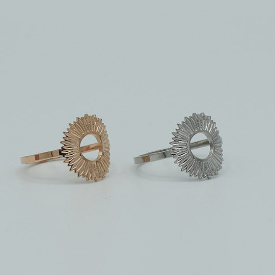 ACIER INOXYDABLE - Bague Fleur de Tournesol
