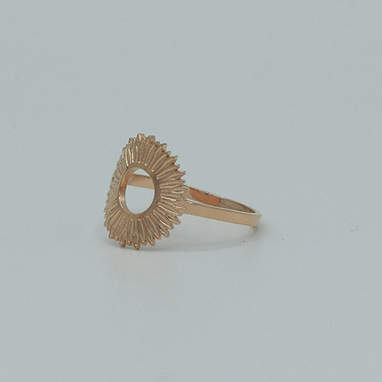 ACIER INOXYDABLE - Bague Fleur de Tournesol