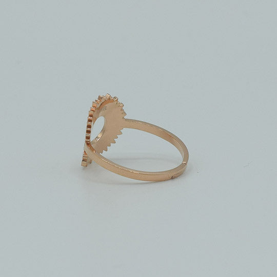 ACIER INOXYDABLE - Bague Fleur de Tournesol