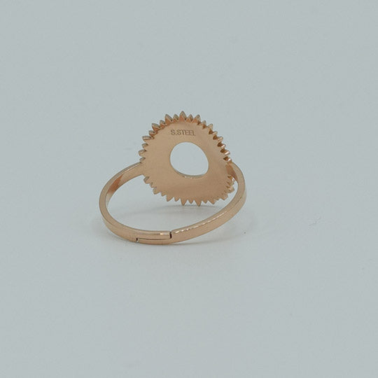 ACIER INOXYDABLE - Bague Fleur de Tournesol