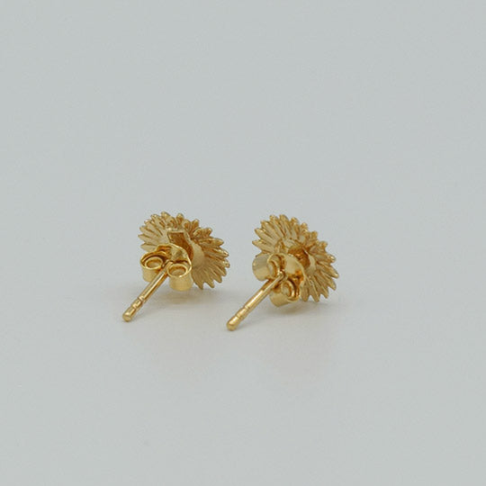 PLAQUÉ OR - Boucle d'oreille Solène Tournesol