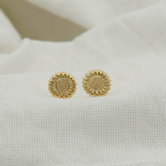 PLAQUÉ OR - Boucle d'oreille Solène Tournesol