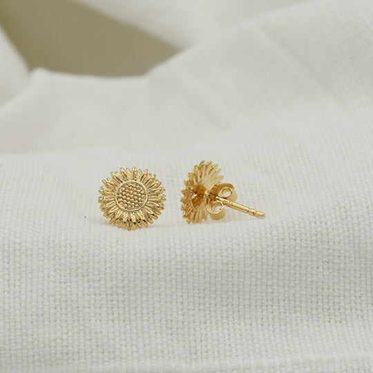 PLAQUÉ OR - Boucle d'oreille Solène Tournesol