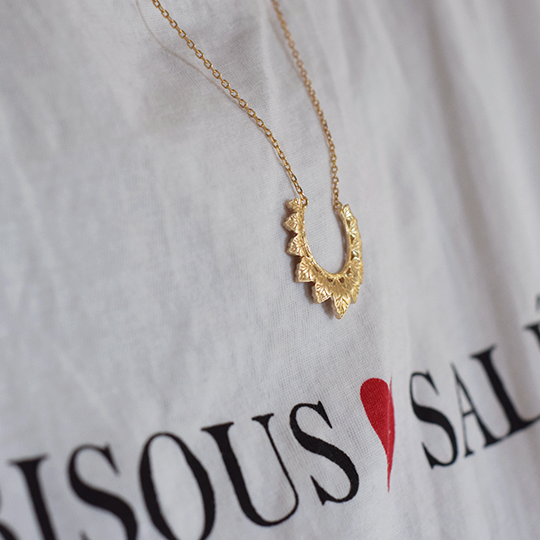 Plaqué Or - Collier Couronne de Pétales