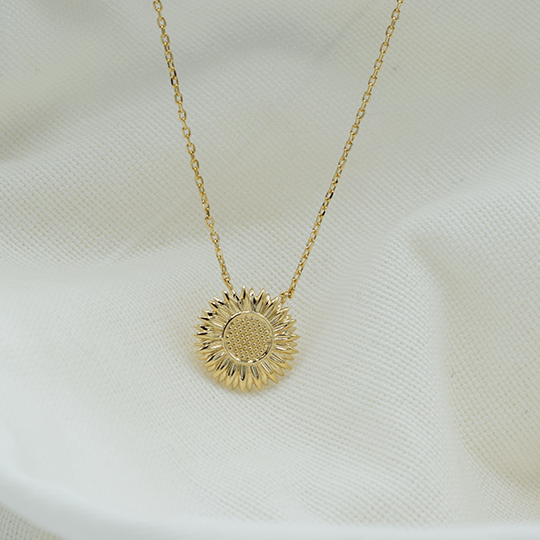 Plaqué Or - Collier Tournesol
