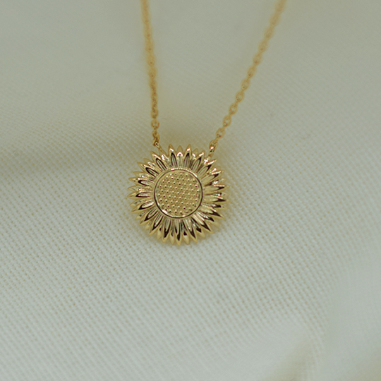 Plaqué Or - Collier Tournesol